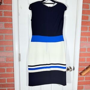 Studio One Sheath Dress Drape Neck Sleeveless Black Blue White Women’s 8